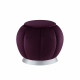 Purple Velvet Channel Tufted Round Footstool Ottoman